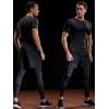 imageNELEUS Mens Compression Baselayer Athletic Workout T Shirts5022 BlackBlackredGrey