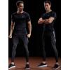 imageNELEUS Mens Compression Baselayer Athletic Workout T Shirts5022 BlackGreyRed