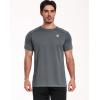 imageNELEUS Mens Dry Fit Athletic Running Shirt5012 BlackGreyRed