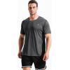 imageNELEUS Mens Dry Fit Athletic Running ShirtZ027 BlackGreyRed 3 Pack