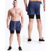 imageNELEUS Mens Lightweight Workout Athletic Shorts with Pockets6071 Dark Greyblack dark Blue 2 Pack