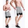 imageNELEUS Mens Lightweight Workout Athletic Shorts with Pockets6071 Dark Greyblack light Grey 2 Pack
