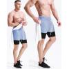 imageNELEUS Mens Lightweight Workout Athletic Shorts with Pockets6071 Dark Greyblack light Grey light Blue 3 Pack