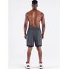 imageNELEUS Mens Lightweight Workout Athletic Shorts with Pockets6095 BlackGreyRed 3 Pack