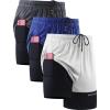 imageNELEUS Mens 2 in 1 Running Shorts with LinerDry Fit Workout Shorts with Pockets6094 WhiteGreyBlue 3 Pack