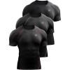 imageNELEUS Mens Compression Baselayer Athletic Workout T Shirts5022 BlackBlackgreyBlackred