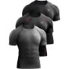 imageNELEUS Mens Compression Baselayer Athletic Workout T Shirts5022 BlackBlackredGrey