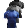 imageNELEUS Mens Compression Baselayer Athletic Workout T Shirts5022 BlackGreyBlue
