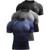 imageNELEUS Mens Compression Baselayer Athletic Workout T Shirts5022 BlackGreyNavy Blue