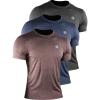 imageNELEUS Mens Dry Fit Athletic Running Shirt506 BlackBrowNavy Blue