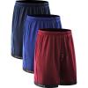 imageNELEUS Mens Lightweight Workout Athletic Shorts with Pockets6095 RedBlueNavy 3 Pack