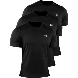 imageNELEUS Mens Dry Fit Athletic Running Shirt508 BlackBlackBlack 3 Pack
