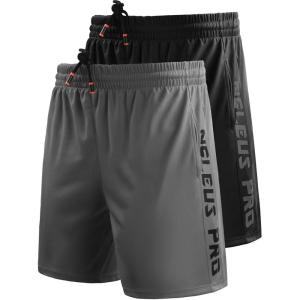 imageNELEUS Mens Lightweight Workout Athletic Shorts with Pockets6056 2 Packblack grey