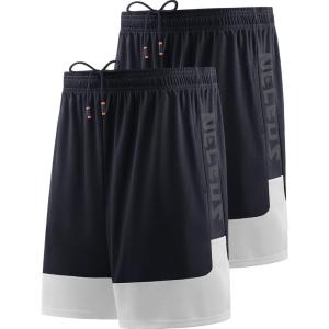 imageNELEUS Mens Lightweight Workout Athletic Shorts with Pockets6093 BlackBlack 2 Pack
