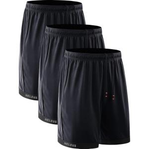 imageNELEUS Mens Lightweight Workout Athletic Shorts with Pockets6095 BlackBlackBlack 3 Pack