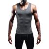 imageNELEUS Mens 3 Pack Athletic Compression Under Base Layer Sport Tank Top01 3 Packblack grey red
