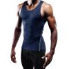 imageNELEUS Mens 3 Pack Athletic Compression Under Base Layer Sport Tank Top01 3 Packnavy Blue grey red