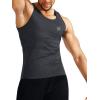imageNELEUS Mens 3 Pack Dry Fit Compression Tank Top5074 Black Grey 3 Pack