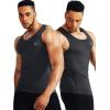 imageNELEUS Mens 3 Pack Dry Fit Compression Tank Top5074 Black GreySlate GrayLight Grey 3 Pack