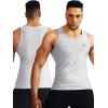imageNELEUS Mens 3 Pack Dry Fit Compression Tank Top5074 Black GreySlate GrayLight Grey 3 Pack