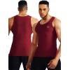 imageNELEUS Mens 3 Pack Dry Fit Compression Tank Top5074 Light GreenSlate GrayRed 3 Pack