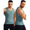 imageNELEUS Mens 3 Pack Dry Fit Compression Tank Top5074 Light GreenSlate GrayRed 3 Pack
