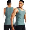 imageNELEUS Mens 3 Pack Dry Fit Compression Tank Top5074 Light GreyNavyLight Green 3 Pack