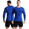 imageNELEUS Mens 3 Pack Dry Fit Long Sleeve Compression Shirts Workout Running Shirts5030 Black Red StripeGreyBlue 3 Pack