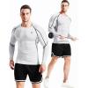 imageNELEUS Mens 3 Pack Dry Fit Long Sleeve Compression Shirts Workout Running Shirts5030 Black Red StripeGreyWhite 3 Pack