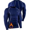 imageNELEUS Mens 3 Pack Dry Fit Long Sleeve Compression Shirts Workout Running Shirts5030 Black navy Blue  White 3 Pack