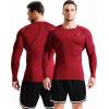 imageNELEUS Mens 3 Pack Dry Fit Long Sleeve Compression Shirts Workout Running Shirts5030 BlackGreyRed 3 Pack