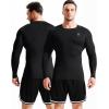 imageNELEUS Mens 3 Pack Dry Fit Long Sleeve Compression Shirts Workout Running Shirts5030 BlackGreyRed 3 Pack