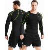 imageNELEUS Mens 3 Pack Dry Fit Long Sleeve Compression Shirts Workout Running Shirts5030 BlackRed StripeGreen Stripe 3 Pack