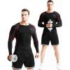 imageNELEUS Mens 3 Pack Dry Fit Long Sleeve Compression Shirts Workout Running Shirts5030 BlackRed StripeGreen Stripe 3 Pack