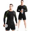 imageNELEUS Mens 3 Pack Dry Fit Long Sleeve Compression Shirts Workout Running Shirts5030 BlackRed StripeGreen Stripe 3 Pack