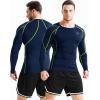 imageNELEUS Mens 3 Pack Dry Fit Long Sleeve Compression Shirts Workout Running Shirts5030 BlackgreenGreyNavy Blue 3 Pack