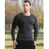 imageNELEUS Mens 3 Pack Dry Fit Long Sleeve Compression Shirts Workout Running ShirtsZ020 BlackGreyBlackish Green