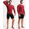 imageNELEUS Mens 3 Pack Dry Fit Long Sleeve Compression Shirts Workout Running ShirtsZ023 BlackGreyRed