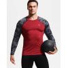 imageNELEUS Mens 3 Pack Dry Fit Long Sleeve Compression Shirts Workout Running ShirtsZ028 BlackGreyRed