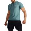 imageNELEUS Mens Dry Fit Performance Athletic Shirt with Hoods5063 3 Pack navyLight GreenLight Grey