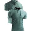 imageNELEUS Mens Dry Fit Performance Athletic Shirt with Hoods5063 3 Pack navyLight GreenLight Grey