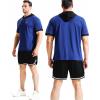 imageNELEUS Mens Dry Fit Performance Athletic Shirt with Hoods5112 BlackBlueRed 3 Pack
