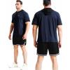 imageNELEUS Mens Dry Fit Performance Athletic Shirt with Hoods5112 BlackGreyNavy Blue 3 Pack