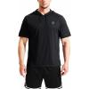 imageNELEUS Mens Dry Fit Performance Athletic Shirt with Hoods5112 BlackGreyRed 3 Pack