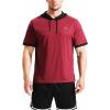 imageNELEUS Mens Dry Fit Performance Athletic Shirt with Hoods5112 BlackGreyRed 3 Pack