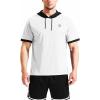 imageNELEUS Mens Dry Fit Performance Athletic Shirt with Hoods5112 BlackGreyWhite 3 Pack