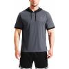 imageNELEUS Mens Dry Fit Performance Athletic Shirt with Hoods5112 WhiteGreyBlue 3 Pack