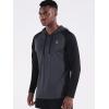 imageNELEUS Mens Running Shirt Long Sleeve Workout Shirts with Hoods5102 2 Pack dark GreyLight Grey