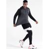 imageNELEUS Mens Running Shirt Long Sleeve Workout Shirts with Hoods5102 2 Pack dark GreySlate Grey
