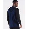 imageNELEUS Mens Running Shirt Long Sleeve Workout Shirts with Hoods5102 2 Pack redNavy Blue